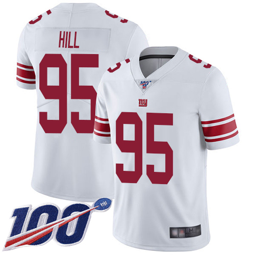 Men New York Giants #95 B.J. Hill White Vapor Untouchable Limited Player 100th Season Football NFL Jersey->new york giants->NFL Jersey